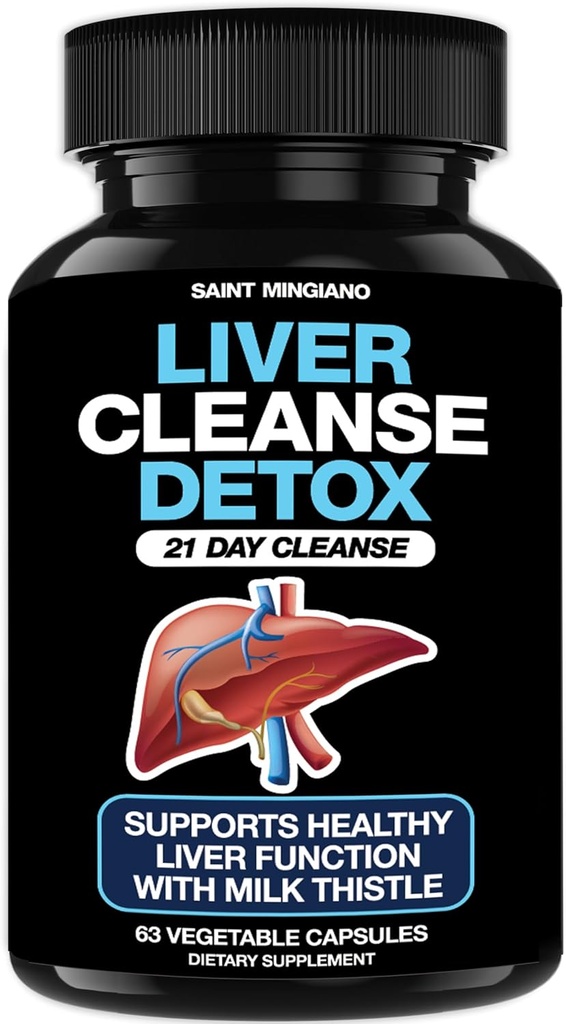 Nettoyez le foie Détox & Réparation - Nettoyez 21 jours - Supplément de soutien naturel du foie avec le chardon de lait, racine de dandelion, feuille d'épinards et extrait d'artichaut pour la santé du foie