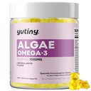 Vegan Omega 3 Gummies for Women, Algae Omega 3 1000mg Supplement met DHA, EPA, GLA, Vitamine A, E, B12, Folate, Skin & Brain Health, Sugar Free, 60 Tellen