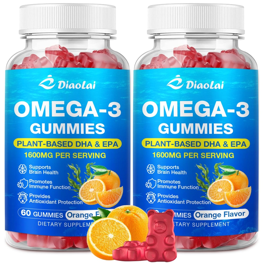 2 Pack Vegan Omega-3 Gummies for Adults 