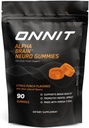 ONNIT Alpha Brain Neuro Focus Gummies, IGEN Non-GMO Tested Vegan Gummies with Omega-3s Lutein Zeaxanthine and Cafeine, Brain Eye and Focus Supplement for Men and Women, Citrus Punch, 90 Tel.