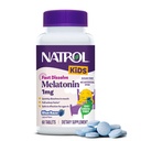 Natrol Kids Snel oplossen Melatonine 1 mg, Dieetsupplement voor rustgevende slaap, Slaaptabletten voor kinderen, 60 Sugar-Free Blue-Razz-Flavored Melatonine Tablets, 60 dagen levering