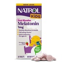 Natrol Kids Snel oplossen Melatonine 1 mg, Dieetsupplement voor rustgevende slaap, slaaptabletten voor kinderen, 30 aardbeien-gearomatiseerde Melatonine tabletten, 30 dagen levering