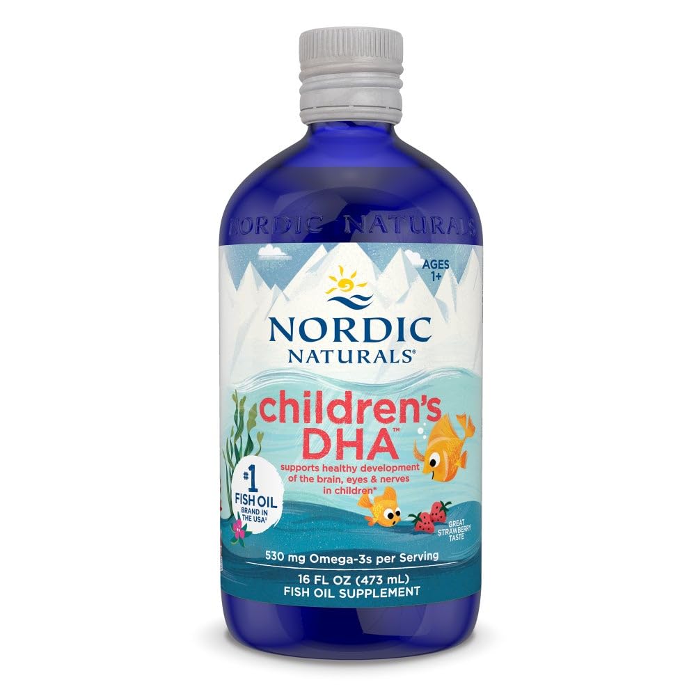 Nordic Naturals kinderen DHA, Aardbei - 16 oz voor kinderen - 530 mg Omega-3 met EPA & DHA - Hersenontwikkeling en functie - Non-GMO - 192 Servers (pakket van 2)