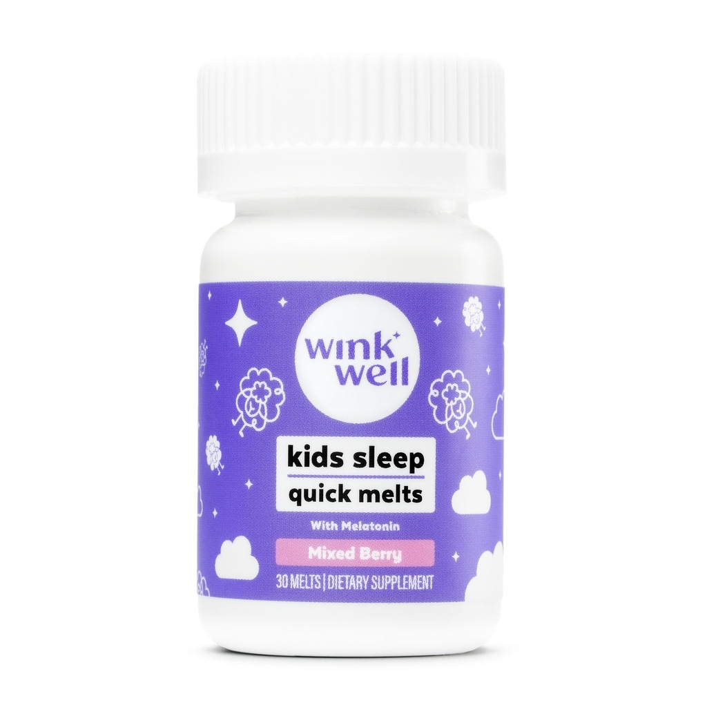 Clin d'oeil enfants Melatonine à croquer Melts-Sleep Aid Chews avec Melatonin 1mg- Quick Deep Toddler Aide au sommeil, sans drogue, non-Habit-forming enfant Melatonine Dissolve comprimés- 30 Melts