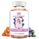 VITA GLOBE Enfants dormant Mélatonine Gommies 1mg, Mélatonine à croquer pour enfants Gommy, Non-OGM, Vegan, Supplément d'aide au sommeil, Soulage l'insomnie occasionnelle, 60 Compte (paquet de 1)