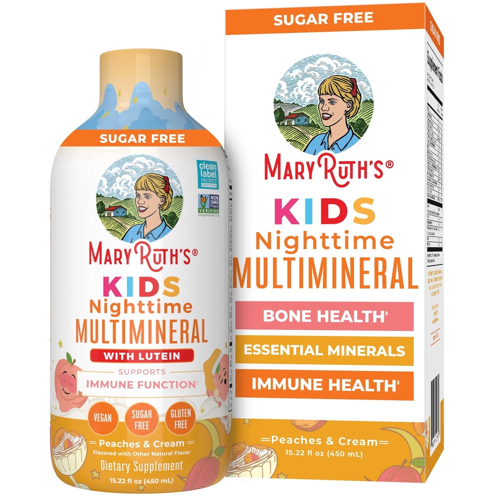 Enfants Liquid Nighttime Multiminéral par MaryRuth's (en anglais seulement) Santé osseuse (en anglais seulement) Fonction immunitaire (en anglais seulement) Supplément pour les enfants Vitamines (en anglais seulement) Magnésium (en anglais seulement) Sans sucre (en anglais seulement)