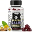 Nourriture sauvage Gummies calmes pour enfants - Ashwagandha Gummies pour enfants w/GABA, L-Theanine, Lemon Baume & Charmomile - Soutien relaxation naturelle, stress et sommeil, pour enfants 4+, Berry Flavor, 60 Comte