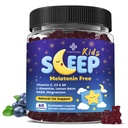 Enfants Gommies de sommeil Melatonine Gratuit - avec Magnésium Glycinate, Baume de citron, L-Theanine et GABA - Calmer la relaxation, soutenir le sommeil naturel, l'esprit calme - Berry Flavor, Non-Habit Forming