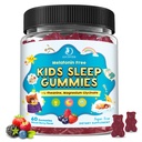 Gommies de sommeil pour enfants avec Glycinat de magnésium – Melatonine Free Bedtime Support pour enfants – Calme et détente avec L-Theanine, GABA, Camomile & Lemon Baume – sans sucre mélange de baies parfum, 60 Gommies