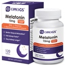 OMOGS Melatonine, solution rapide Melatonine 10mg Comprimés, avec L-Theanine, L-Glycine et Vitamine, soutient la relaxation et des cycles de sommeil sains, fraise, 120 jours d'approvisionnement