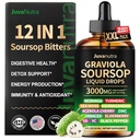 (4 Fl Oz) Soursop Bitters gouttes liquides 12 en 1 avec la mousse de mer, Moringa, Turmeric, Echinacea & Ashwagandha Extract - tonique à base de plantes pour le bien-être digestif et le soutien immunitaire