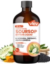 VEV Soursop Bitters liquide, Graviola extrait formule sans sucre, 20 IN 1, avec des graines noires, Moringa et Origan, la santé digestive et la fonction immunitaire, le stress, le soutien du sommeil, végétalien -16 oz
