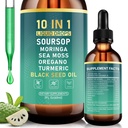 Soursop Bitters Liquid Drops, Bitter Herbs met Soursop Extract, Ashwagandha, Sea Moss & Black Seed Oil, samengesteld voor Immune Wellness, Antioxidant Ondersteuning & gezonde spijsvertering, 2 FL Oz