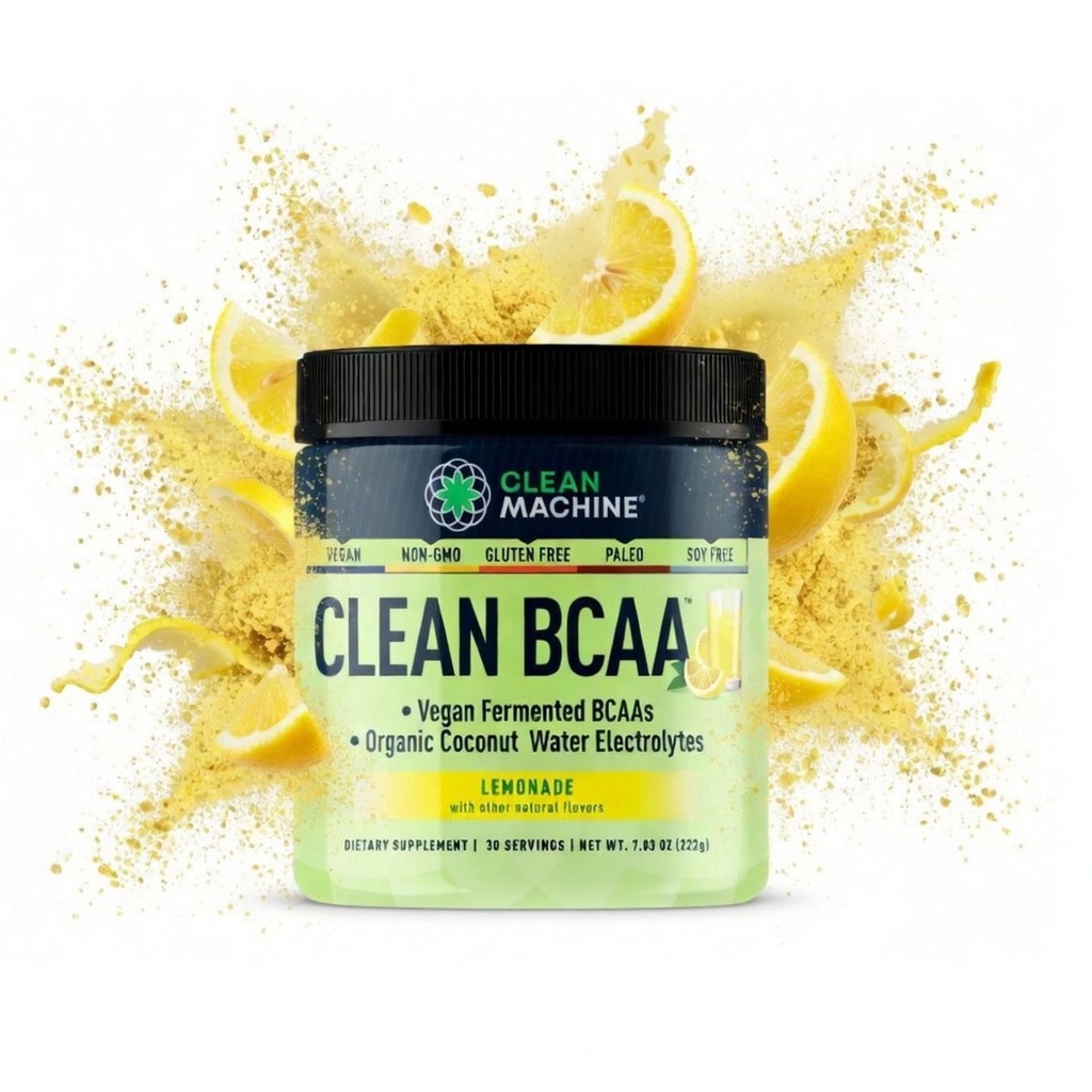 Clean BCAA - 2:1:1 Food Sourced BCAAs Powder & Coconut Water Electrolytes Recovery & Amino Energy Supplement - Award winnende Vegan Amino Acid Supplement - 30 Servings - Limonade