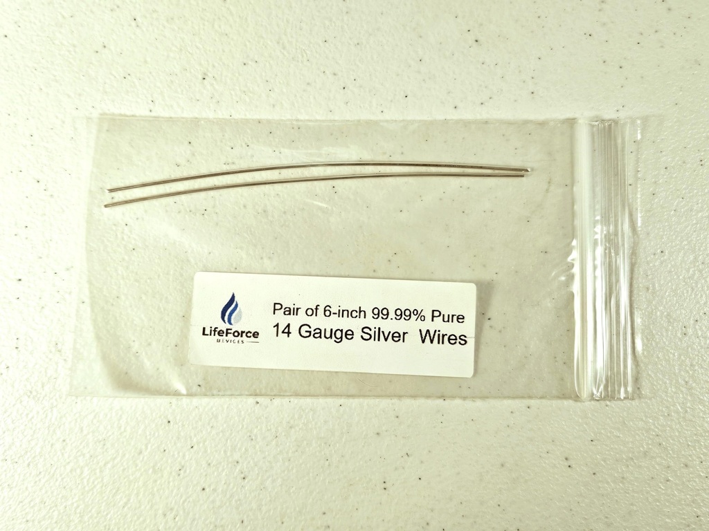 Pure Silver Generator Wires 9999 Silver Electrodes Pre-Cut 6-Inch 14 Gauge Wires 