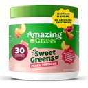 Verbazingwekkend gras Sweet Greens en Superfoods Powder voor de spijsvertering gezondheid, Greens Powder, Digestieve enzymen, Probiotica, Spirulina, Chlorella, Peach Hibiscus, 30 porties