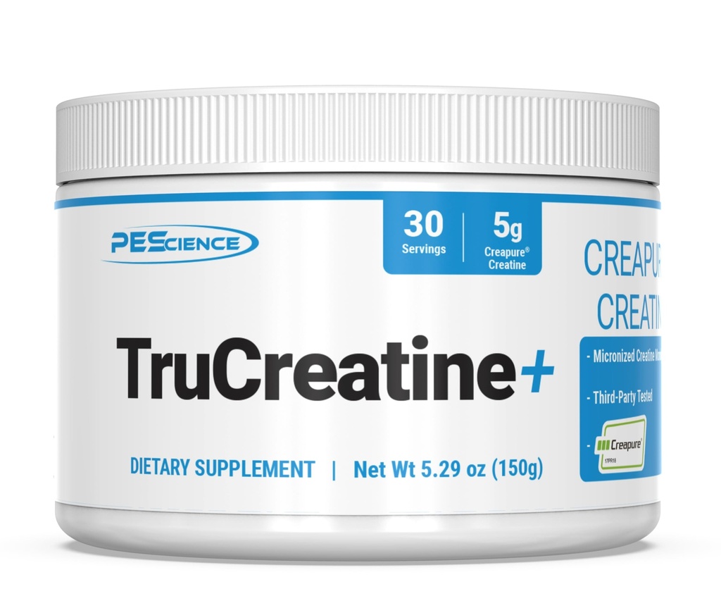 PEScience TruCreatine+ Creatine Monohydraat Powder Plus Epicatechin, Micronized Creapure Creatine voor vrouwen en mannen, Ondersteunt spiergroei, sterkte en herstel, cognitie, 30 porties, ongearomatiseerd