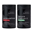 Sports Research® Vegan Antioxidant Support Pack - Omega-3 Algenolie en plantaardige astaxanthine Softgels voor antioxidanten, huid- en ooggezondheid (60 Veggie Softgels)