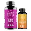 Happy Healthy Hippie Glow for It Astaxanthin Supplement & Go with The Flow Hormone Balance for Women 180ct