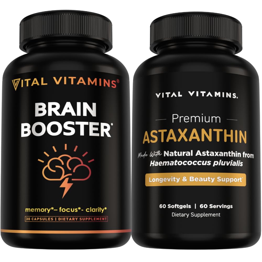 Vitamines vitales Booster cérébral 30 ct + Astaxanthine 60 ct