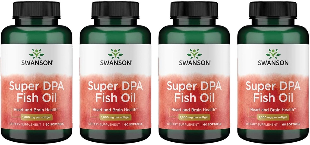 Swanson Super Dpa Fish Oil 1.000 mg 60 Sgels (4 Pack)