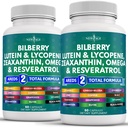 NIEUWE AGE Eye Health Vitaminen met bosbes 300mg Luteïne & Zeaxanthine 40mg Lycopeen 40mg Resveratrol 100mg Grape Seed Extract 200mg Astaxanthine - Eye Vitamin -120 Tel.