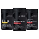 Sports Research® Antioxidant Support Pack w/Astaxanthin 12mg, Vitamin D3 5000iu + K2 100mcg, and Lutein 20mg + Zeaxanthin 4mg Supplements - Vegan Certified · Non-GMO · Gluten & Soy Free