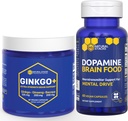 NATUURLIJKE STAKKEN Ginkgo Biloba + Dopamine Hersenvoedselbundel - Ondersteunt Focus & Mental Drive* - 120 Totaal Capsules