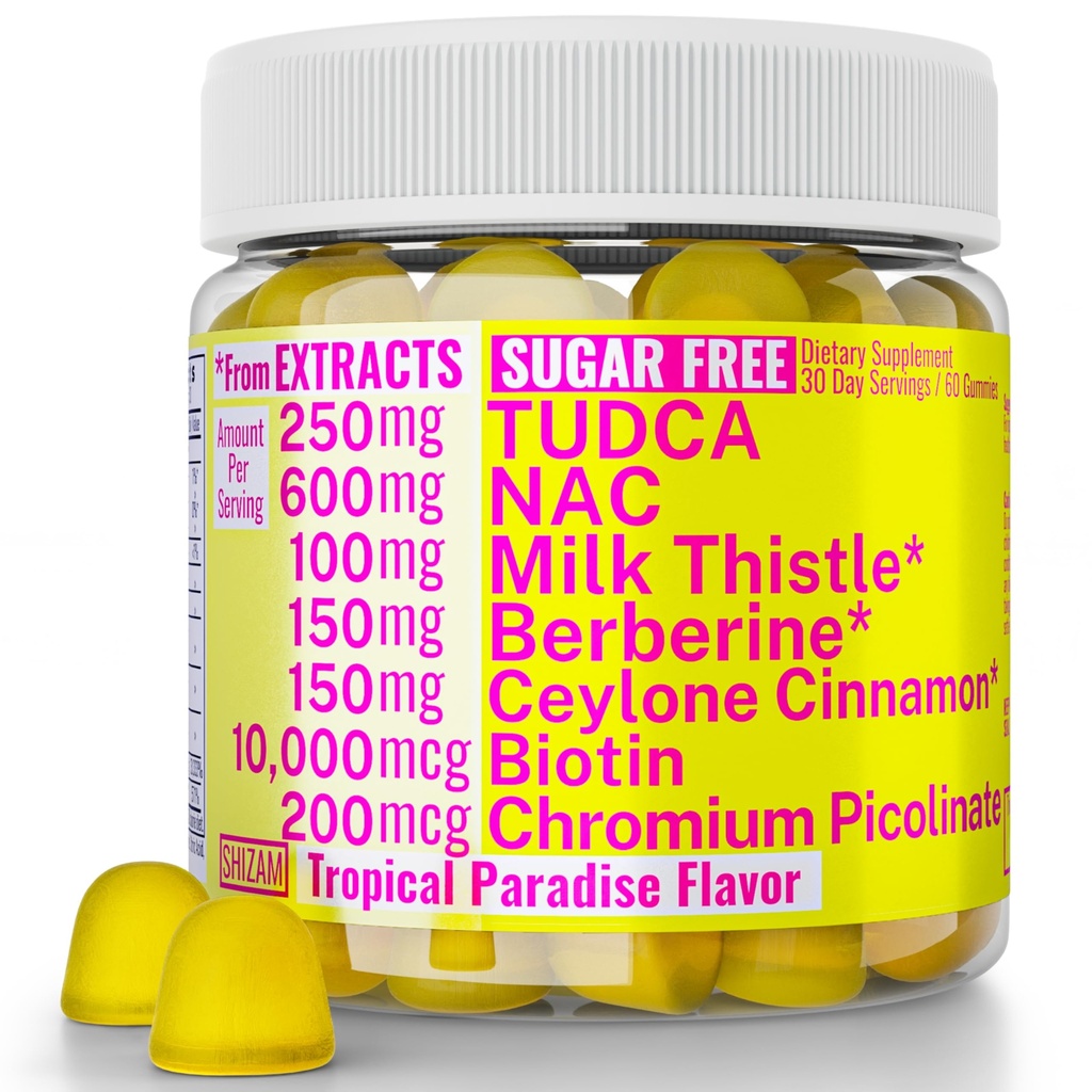 Suikervrije Gummies Gummies met Chroom Picolinate TUDCA NAC Biologische Ceylon Cinnamon Melk Thistle Berberine 