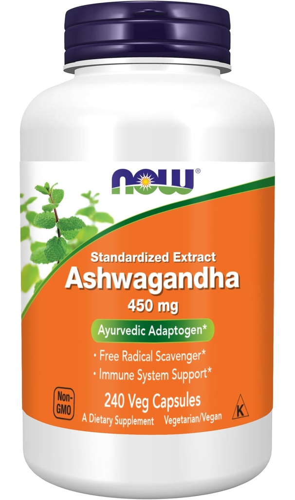 NU Foods Ashwagandha Extract 450 mg Vegan, Kosher, Non-GMO - 240 Veg Capsules,