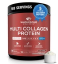 Gomme Wellness Premium Multi Collagen Peptides Protéines Poudre pour les femmes et les hommes, 5 types de collagène hydrolysé, gazonné, non-OGM et non aromatisé, Protéine pure pour la peau juvénile et la récupération articulaire