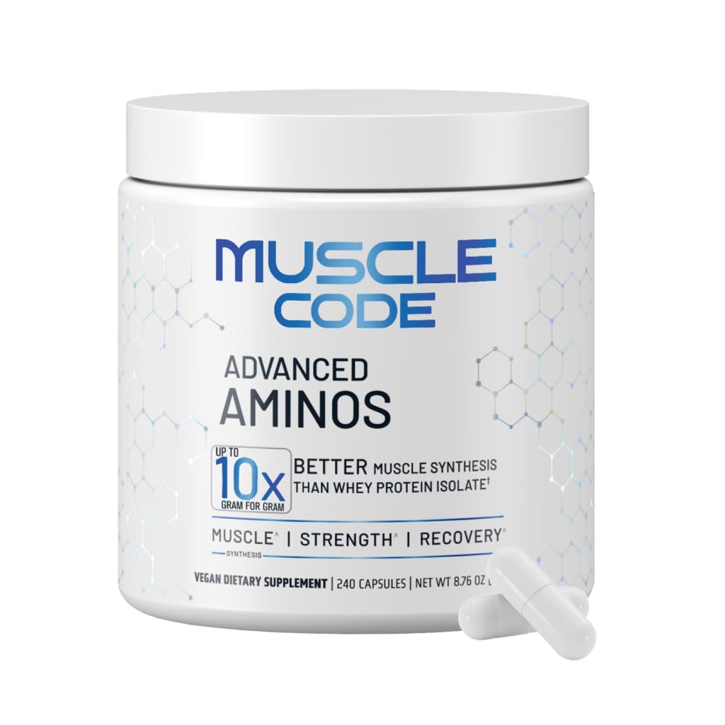NAUTILUS Muscle Code Essential Amino Acid Capsules – Muscle Synthesis & Repair & Strength – Unflavored – 60 Servings – Clinically Studied – 0g Sugar, Keto, Vegan, Gluten Free, Dairy Free