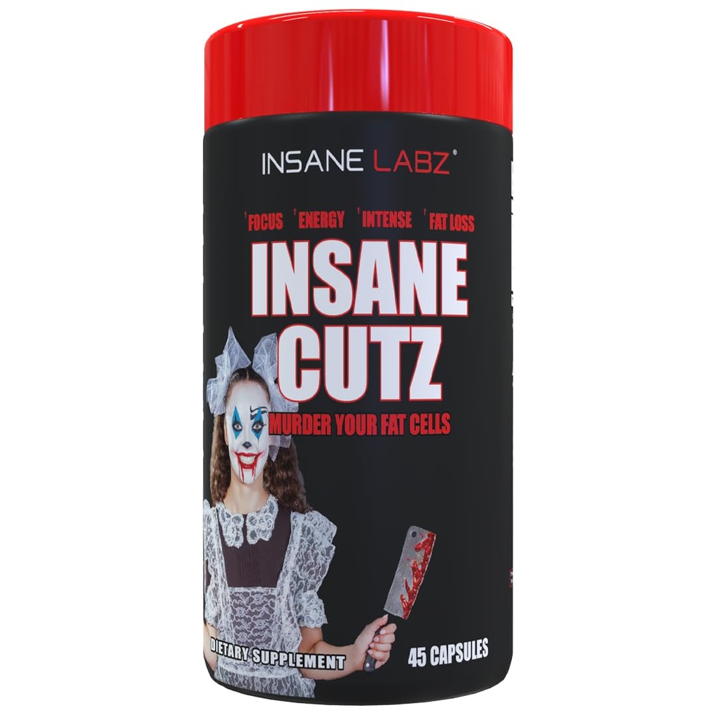 Insane Labz Insane Cutz Intense Fat Burner voor mannen en vrouwen, Thermogene gewichtsverlies supplement met Dandelion Root Extract Gevoed door AMPiberry, Appetite Suppressant - 45 Daily Srvgs (45 Capsules)