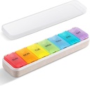 Zannaki Grain Fiber XL Weekly pil Organizer 7 Dag, Pop Open Large Travel Dagelijkse pil Box, Vocht Proof Week pil houder Container, Artritis Vriendelijke geneeskunde geval voor vitamine medicatie supplement