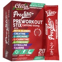 Nettoyez les nutraceutiques avant l'entraînement Poudre Énergie Sticks - caféine 100mg, mélange de boisson énergétique, créatine monohydratée, bêta alanine, L-citrulline, L-Tyrosine, L-Carnitine, packs d'hydratation électrolyte 20 Ct