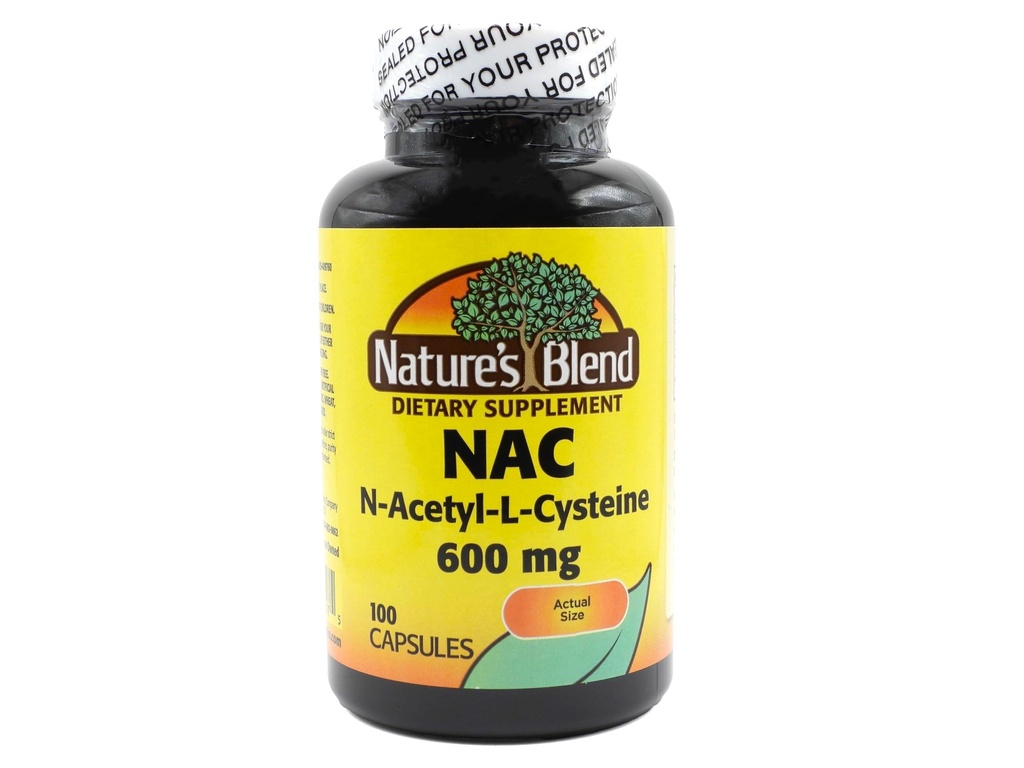 Nature's Blend Supplément NAC N-acétyl-L-Cysteine 600mg 100 Capsules - Immune Support, Antioxydant pour la santé cellulaire
