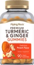 Piping Rock Kurkuma en Gember Gummies 90 Tellen 