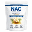 Le laboratoire standard NAC 600mg avec NAD+ Complexe quotidien, capsules de supplément N-acétyl Cysteine, formule de soutien antioxydant, végétalien, non-OGM, sans gluten, 300 softgels