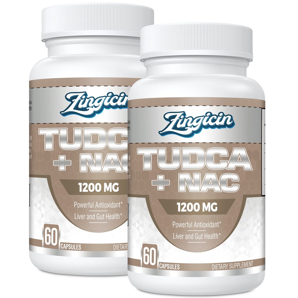 TUDCA avec supplément NAC 1200mg - 120 Capsules,Possible TUDCA Bile Salt Plus N-acétyl-Cystéine, Suppléments antioxydants pour foie,Digestion