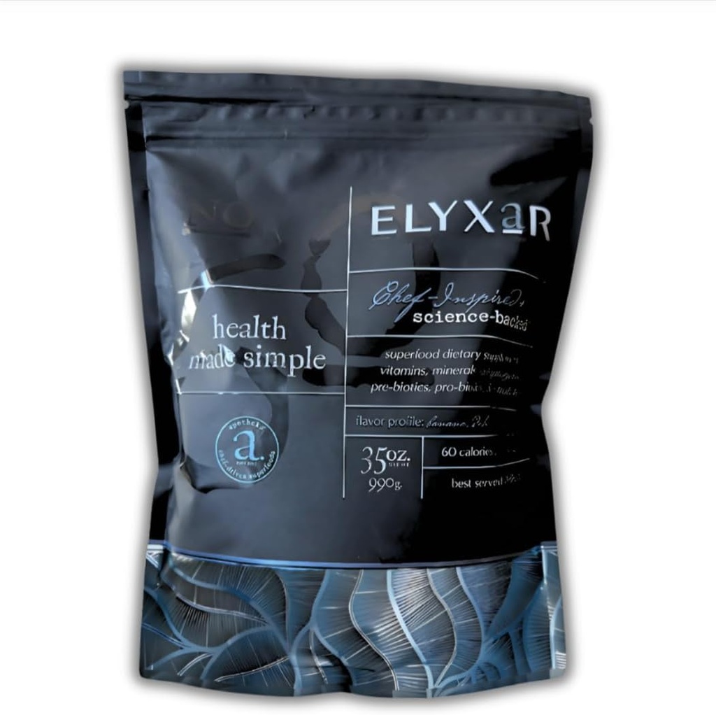 ELYXaR Daily Superfood Complex - Supplement Powder - 60+ Vitaminen, Mineralen, Wholefood-Sourced Ingrediënten, Stress Adaptogenen, Pro & Prebiotica, Digestieve Enzymen, & Elektrolyten - 30 Servers