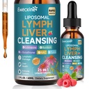 Drainage lymphatique liposomique et gouttes de nettoyage du foie, 23-en-1 avec Echinacea, NAC, TUDCA, L-Glutathion, Burdock pour Lymph, Detox du foie et réparation, Immune Support, Raspberry Flavor, 2 fl oz Supplément