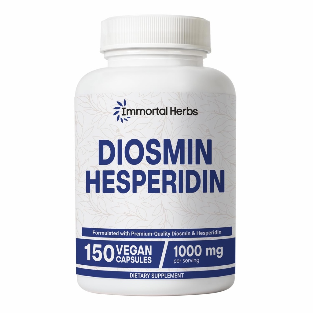 Diosmin Hesperidin 1000mg Complex, 150 Capsules, Citrus Bioflavonoïden Rich Fruit Extract, 100% vegetarisch, niet-GMO & Glutenvrije Diosmin Supplement met Max Sterkte
