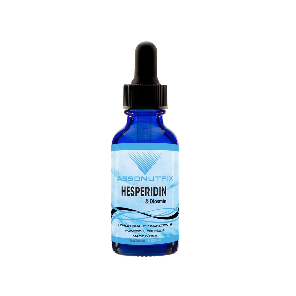 Absonutrix Hespéridin et Diosmin gouttes liquides, 593mg 4Oz, Assy Absorption,Aide à améliorer la mobilité,Supporte la circulation, Fabriqué aux États-Unis,Non-OGM,Sans gluten, GMP-certifié.