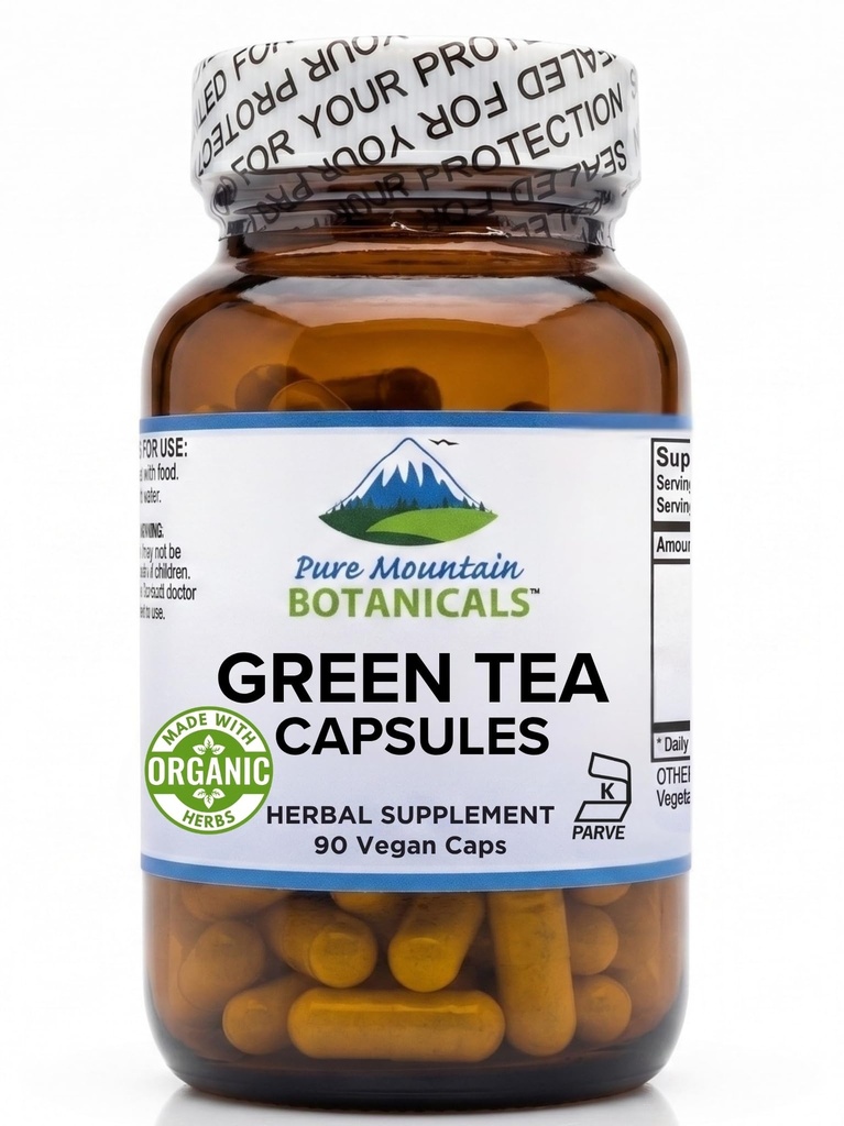 Groene Thee Capsules - 90 Kosher Vegan Caps met 450 mg Organic Full Spectrum en Pure Green Thee Extract