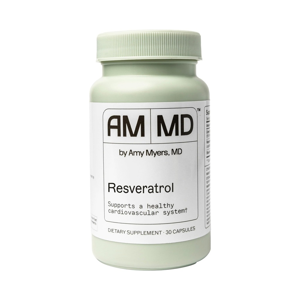 Amy Myers MD Resveratrol Supplement - Supports Cellular Health, Antioxidant Defense & Healthy Aging - Red Wine Extract - Gluten-Free - 30 Capsules (30 Servings)