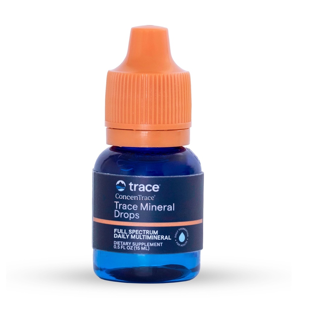 Trace Minerals Concentrace Trace Mineral Drops - Liquid Supplement for Bone & Joint Support - Aids Hydration & Electrolyte Restoration - Unflavored, 0.5 fl oz (6 Servings)