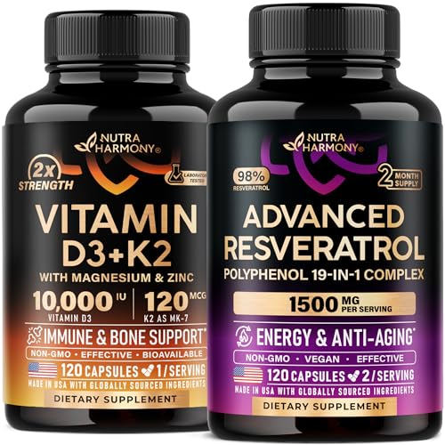 NUTRAHARMONY Vitamin D3 K2 & Resveratrol Blend Capsules