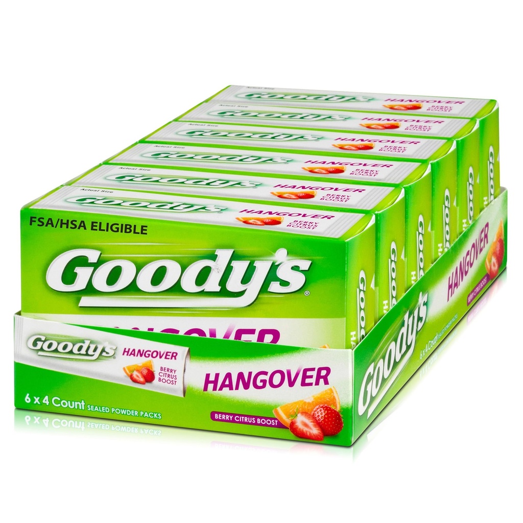 Goody's kater poeders, snelle pijn verlichting, Berry Citrus smaak, 4 Stick poeders, 6 Pack