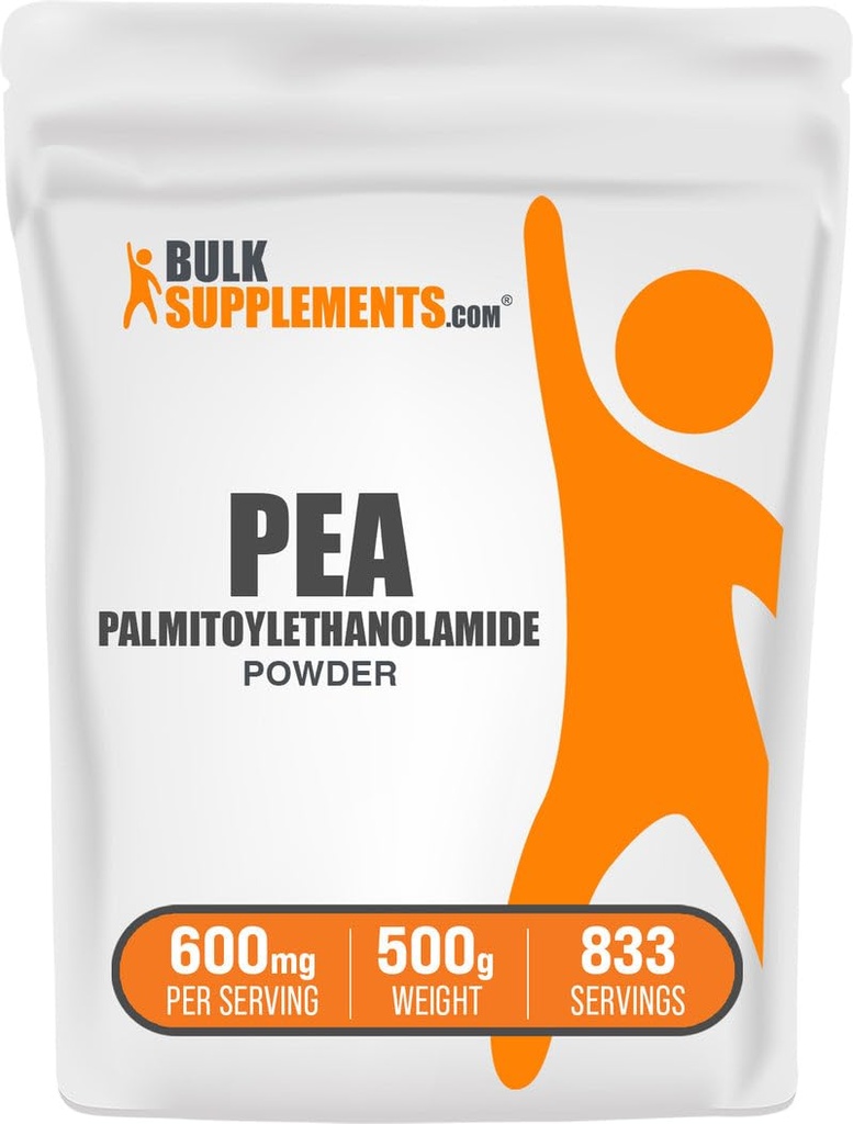 BulkSupplements.com Palmitoylethanolamide Poeder - Pea Supplement, Palmitoylethanolamide voor Immune Ondersteuning - Glutenvrij, 600mg per portie, 500g (1.1 lbs) (verpakking van 1)