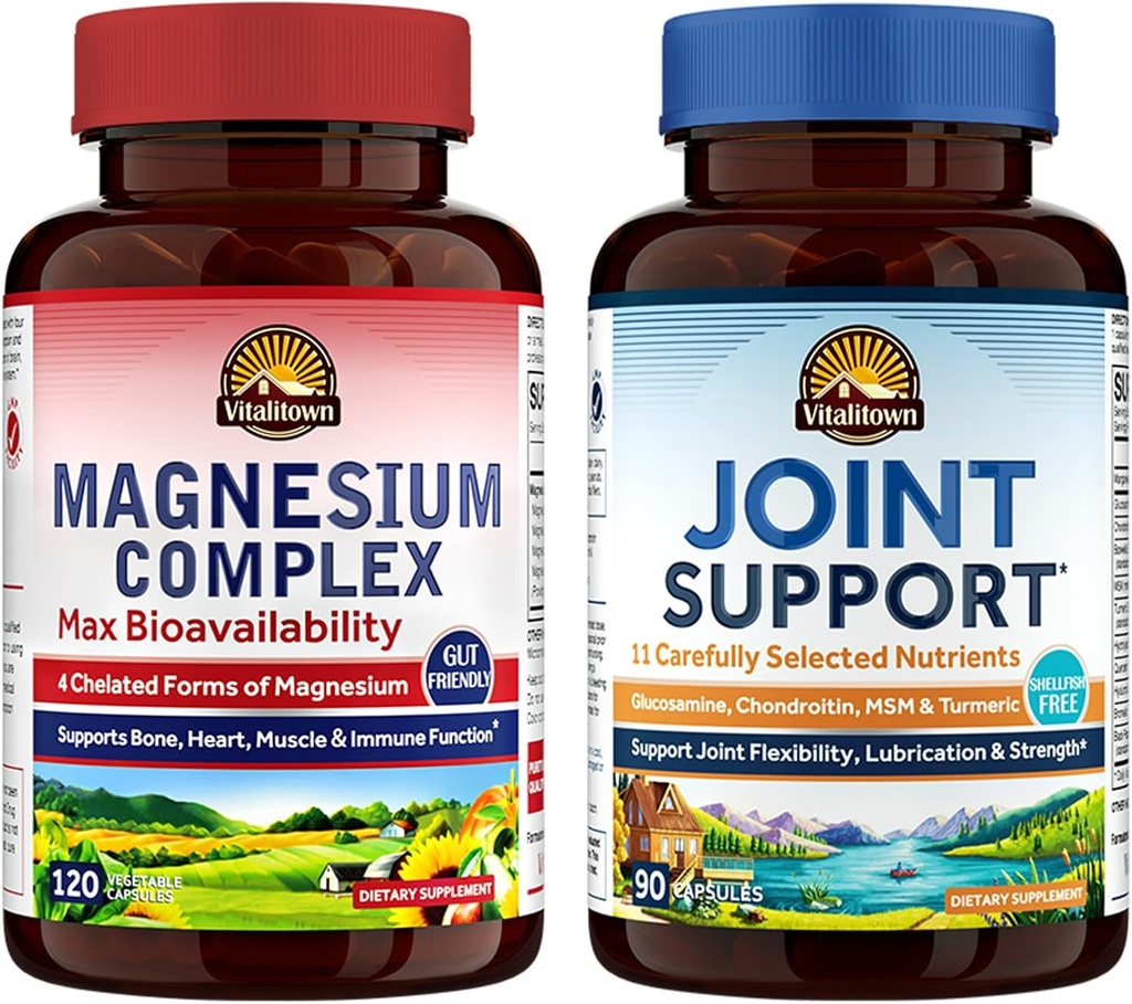 Vitalitown Magnesium + Glucosamine Chondroitin MSM Bundle (verpakking 2) 